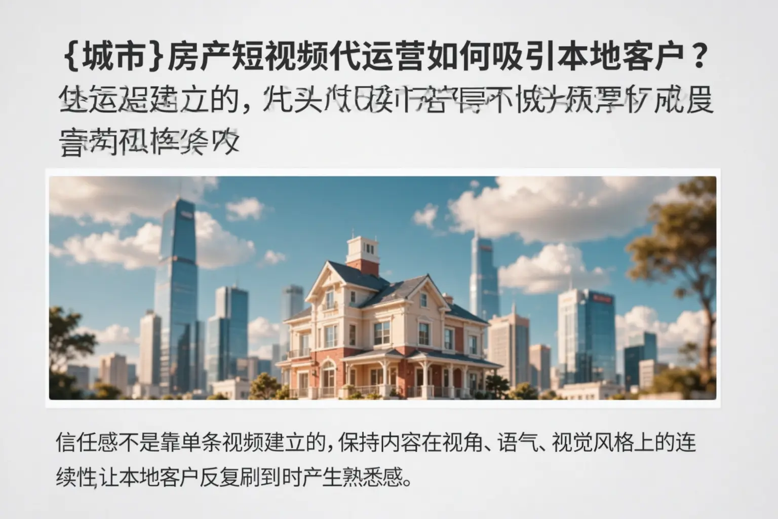 汝阳房产短视频代运营如何吸引本地客户?